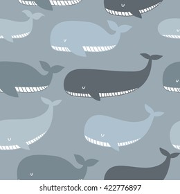 Cute Whale vector print