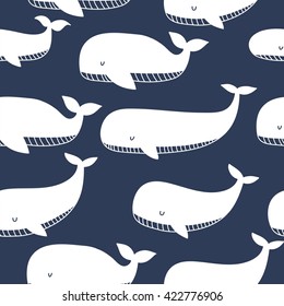 Cute Whale vector print