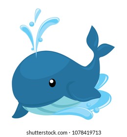 Cute Whale in Water