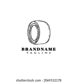 icono de caricatura del logotipo de la rueda linda ilustración vectorial moderna