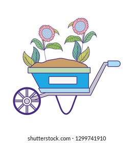 cute wheelbarrow gardening with flowers garden