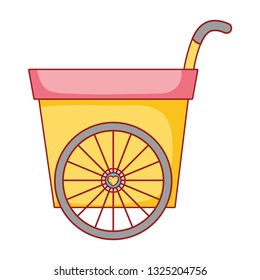 cute wheelbarrow isolated icon