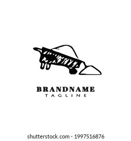 cute wheelbarrow logo icon design modern vector illustration