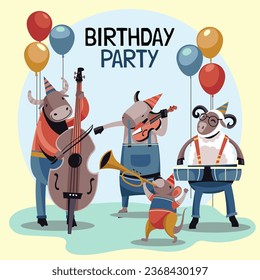 Cute Whimsical Music Forest Animal Birthday Party, that it is not AI generated