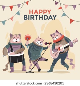 Cute Whimsical Music Forest Animal Birthday Party, that it is not AI generated