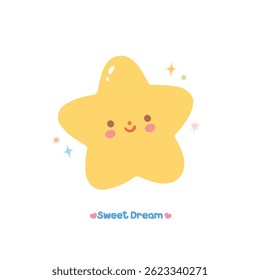 Cute whimsical star decoration cartoon illustration