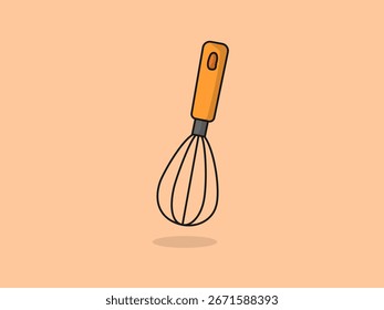 Cute Whisk - Ilustração de desenho animado de vetor plano.