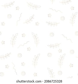 fondo blanco lindo con líneas doradas, ilustración de plantas, ramas, flores. fondo transparente. delicado patrón geométrico sin costura para envoltura de regalo, textil, tela
