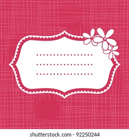 cute white banner on seamless pink background with flowers