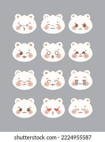 Icono de carácter de emoción del oso blanco