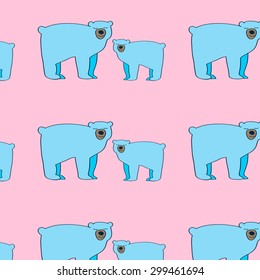 Cute white bears background. For textile print, kids room and other