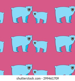 Cute white bears background. For textile print, kids room and other