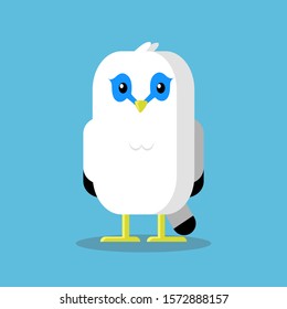 Cute White Bird Figure Illustration