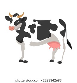 Clíparte blanca de vaca blanca. Ilustración femenina de vaca. Vector kurban sapi