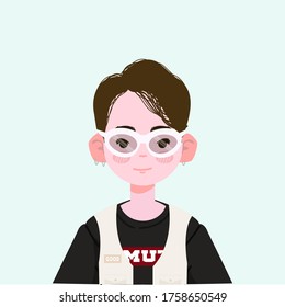 Cute White Boy oder asiatische Junge Vektorgrafik. Cool Boy Vector Illustration. Schöne stilvolle Boy Vector Illustration.