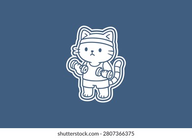 Cute white cartoon cat