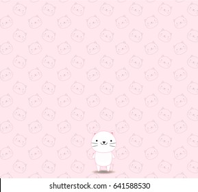 Cute White Cat Background