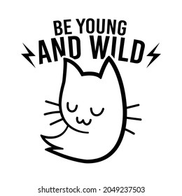 cute white cat character vector