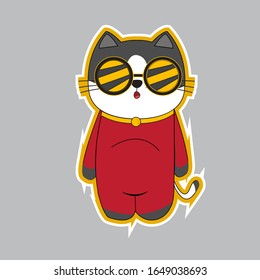 cute white cat characters, isolated on a gray background