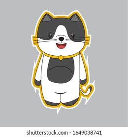 cute white cat characters, isolated on a gray background
