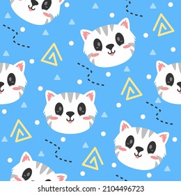 Diseño de patrones de ilustraciones de gato blanco
