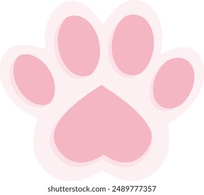 Cute White Cat Paws Clipart Vector Illustration