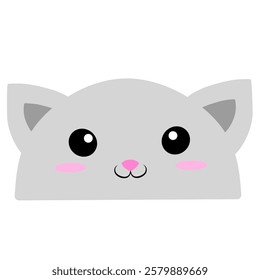 cute white cat vector, cartoon cat face, drawing cat face easy and simple. Cute kitten vector design