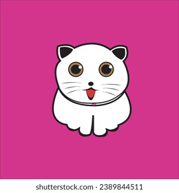 cute white cat vector design