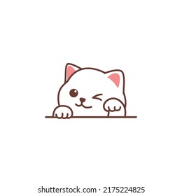 Dibujo de pezuña de gato blanco lindo, ilustración vectorial