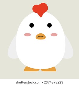 ilustración vectorial de pollo blanco lindo 
