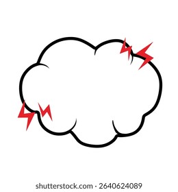 cute white cloud shaped comic theme vector