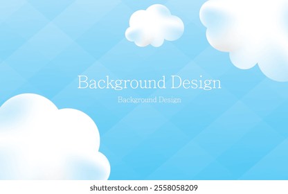 cute white clouds with blue background 