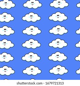 Nubes blancas en fondo azul.  Patrón veloz.