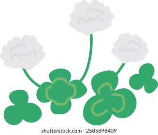 Cute white clover flower vector illustration