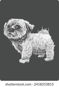 cute white dog vector design