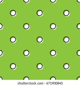 Cute white dots on green background. Vector seamless pattern
