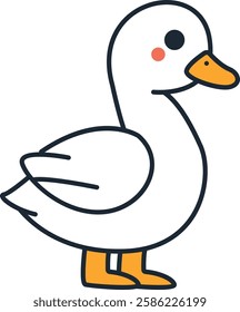 Cute White Duck with Orange Beak