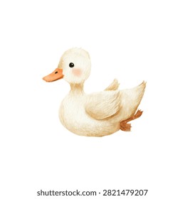 Cute white duck toy with orange beak