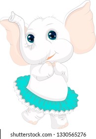 Cute white elephant illustration. It can be used for baby t-shirt design, fashion print, velentines day card, poster, design element for children's clothes