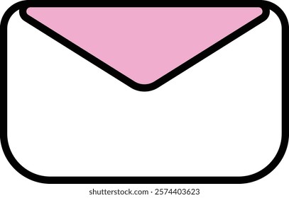 Cute white envelope isolated on white background