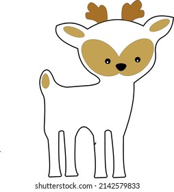 A cute white fawn. A vector file is useful for creating your designs.