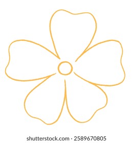 cute white flower doodle hand drawn line art illustration