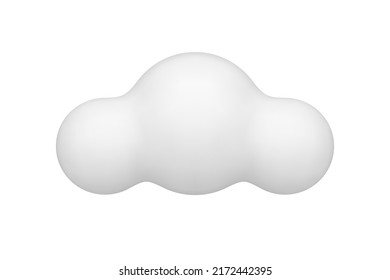 Cute White Fluffy Cloud Atmosphere Balloon Circle Fog Realistic 3d Icon Vector Illustration. Meteorology Heaven Smog Pure Soft Cotton Cloudscape Decorative Design. Overcast Sky Natural Environment