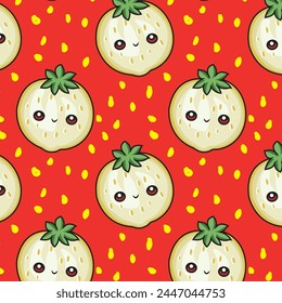 cute white fruit seamless pattern background abstract for kids fashion