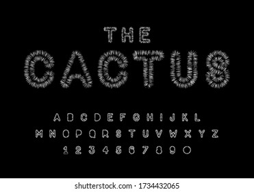 Cute white fur alphabet. Vector Illustration