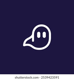 Cute white ghost logo design. Vector illustration of simple form white ghost flying in the air. modern logo design vector icon template