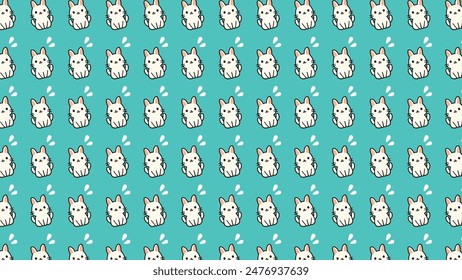 Patrón blanco lindo del gatito en el fondo cián, patrón de diseño textil, fondo del patrón del diseño textil, patrón textil del vestido de noche