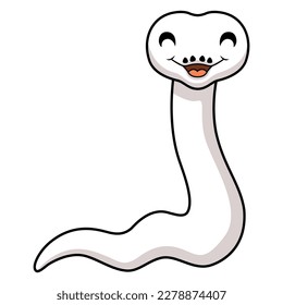 Cute white leucistic ball python snake cartoon