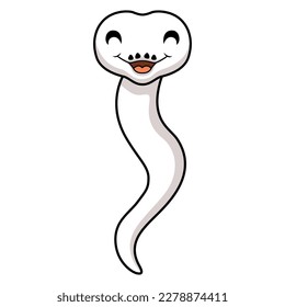 Cute white leucistic ball python snake cartoon