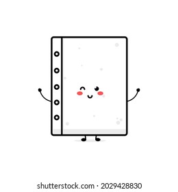 Cute white paper soft character illustration smile happy mascot logo kids play toys template